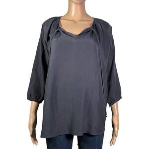 MICHAEL MICHAEL KORS Navy Blue Tie Neckline Loose Fit Top Size Small - "Kimmie"